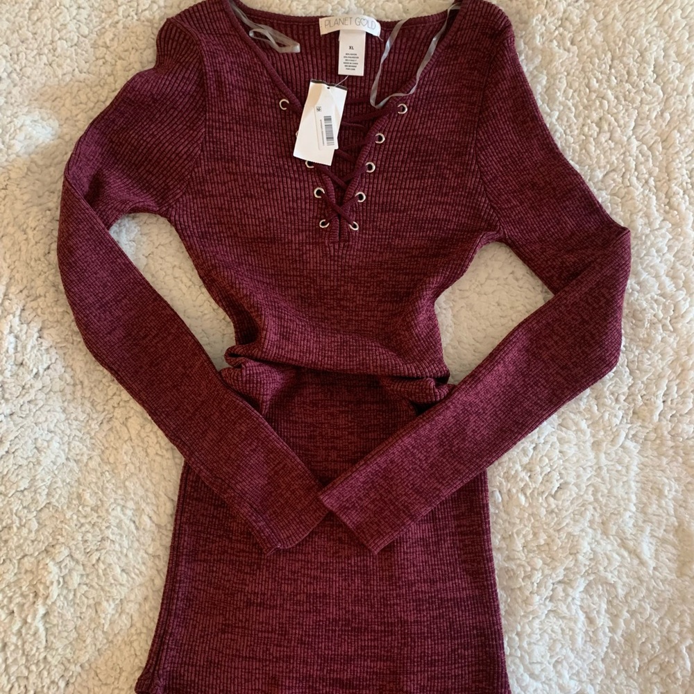 Maroon Long sleeve dress